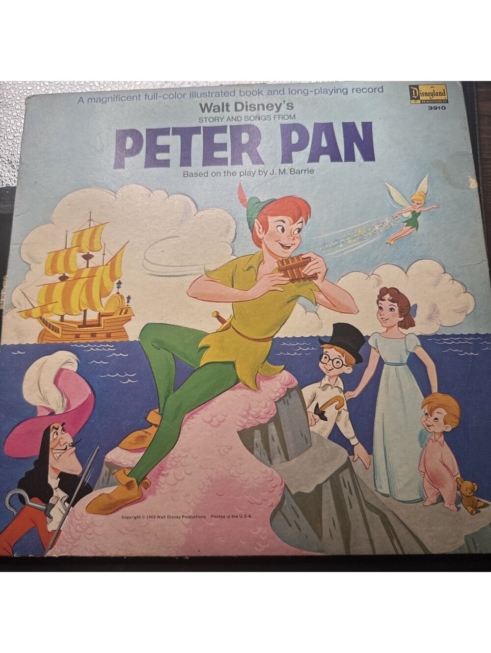 Disneyland Records Disney Peter Pan Story & Songs LP Vinyl Record 1969